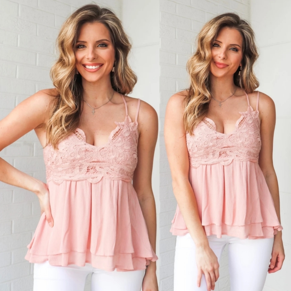 SALE! New Layered Lace Peplum Camisole Tank Top - Picture 13 of 16